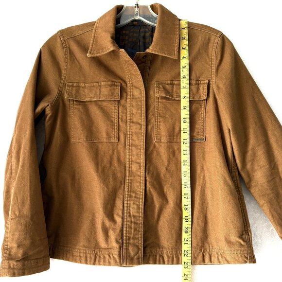 PRANA Womens Nikit Walnut Brown Jacket Size S Snap Front Organic Cotton - Picture 11 of 12